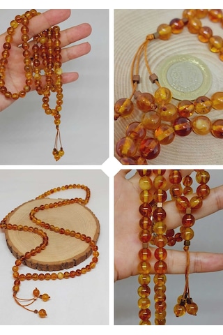 Kehribar Taşı Tesbih 99'luk 8mm 23475 Mor