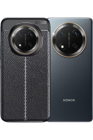 Honor X60 Pro Uyumlu Silikon Kılıf Deri Desenli Darbe Emici Autofocus Tam Koruma Kapak