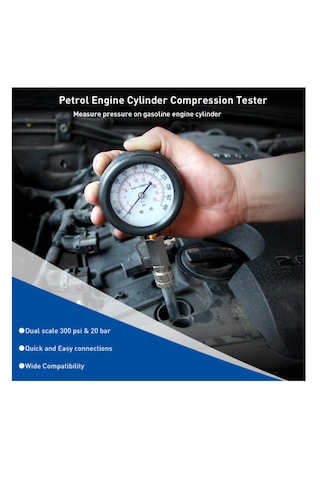 11 Parça Benzinli Motor Kompresyon Test Cihazı