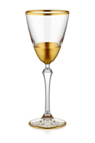 The Mia Glam Şarap Kadehi Gold 6 Parça Glm0006