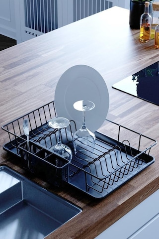 Geseus Home Tek Katlı Tabaklık Bulaşıklık Mat Siyah Kb003s Siyah