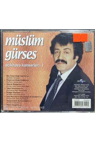 Plak Değildir Cd Dir Cd Müslüm Gürses Açık Hava Konserleri 1 Cd