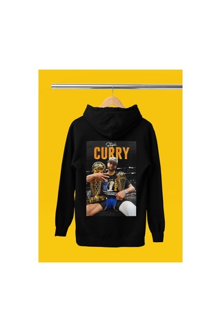 Stil X Stephen Curry Baskılı Kapüşonlu Sweatshırt Siyah-5