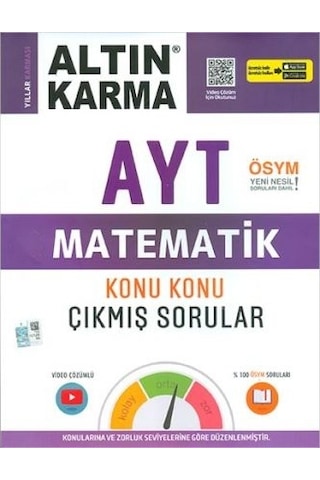 AYT Matematik Konu Konu Çıkmış Sorular - Altın Karma Yayınları
