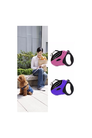 Thentech Evcil Hayvan Tasması 5 Metre Makaralı Otomatik Tuşlu Köpek Kedi
