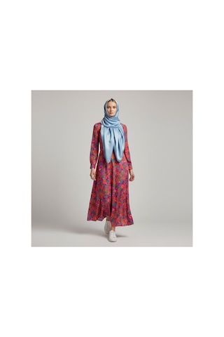 Deserto Fashion Saf İpek Saten Eşarp Parlak & Mat Yüzey 90x90-1783 Çok Renkli