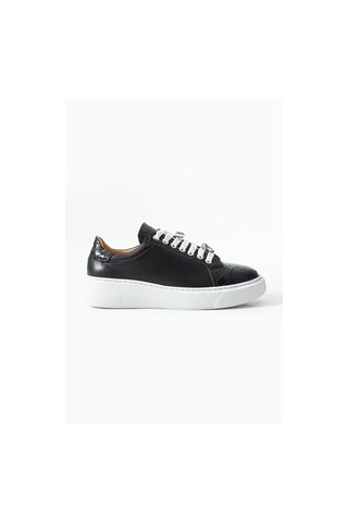 Dericia Shoes Icon Hakiki Deri Günlük Rahat Kadın Sneaker Siyah
