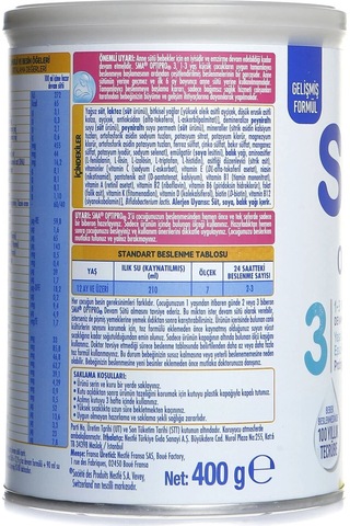 Sma Optipro Probiyotik 3 Bebek Devam Sütü 1-3 Yaş 400gr