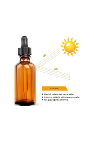 Amber Cam Şişe 50Ml Cam Damlalıklı