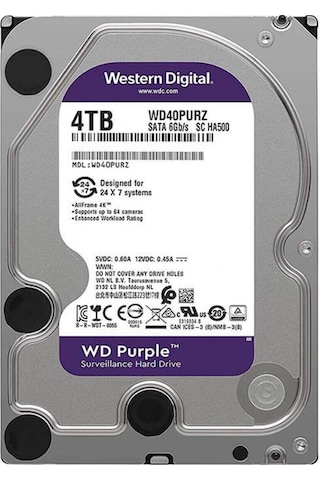 Ucz Western Digital Purple Wd40purz/wd42purz/wd43purz 4 Tb Sata 6gb/s 7/24 Güvenlik Harddisk-136886