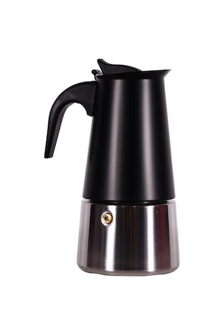 Any Morning Fe001-6 Espresso Kahve Makinesi Paslanmaz Çelik İndüksiyonlu Moka Pot 300 Ml Siyah