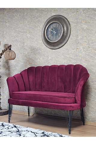 İkili İstiridye Siyah Boyalı Telli Ayak Çay Seti Koltuk Tekli Ber Çok Renkli