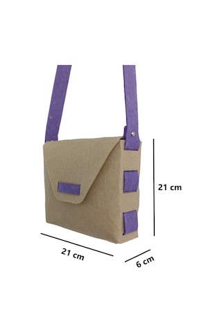 Kız Çocuk Omuz Çantası Keçe Sağlıklı Dikişsiz Etkinlik Günlük Çanta Kahve-mor Diğer