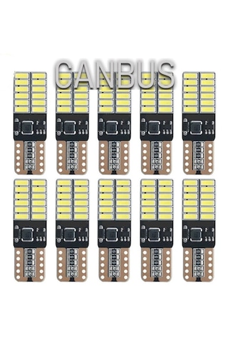 10 Adet T10 Led Park Plaka Tavan Ampulü 24 Ledli Beyaz Sadece 12 Volt Araçlar