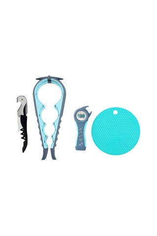 Çok Fonksiyonlu 4'ü 1 Şişe Açıcı Ev Tasarruf Kuvvet Açıcısı, Boyut:stil 2 Siyah Kırmızı Mavi