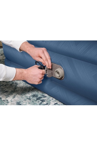 Bestway 69075 Fortech Yorgan Dokulu Çift Kişilik Dahili Elektrikli Pompalı Şişme Yatak 2.03m X 1.52m X 46cm Mavi