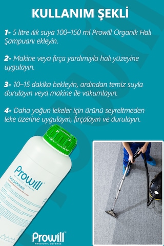 Organik Halı Şampuanı 1 Litre - Halı Yıkama Şampuanı Tekli