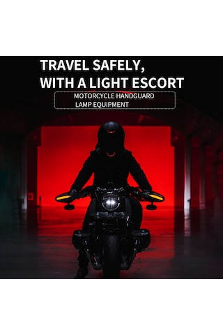 Vkemall Motosiklet Eldiven Koruyucu, Led Işıklı Pp+pc+alüminyum Korumalı El Kolu, Mavi