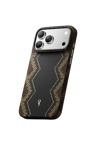 Apple iPhone Uyumlu 18 Pro Kılıf M-safe Şarj Özellikli Raptic Aramid Dual Ultra Scepter Serisi Karbon Kapak Siyah