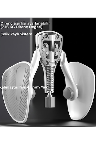 Pelvik İç Bacak Kas Egzersiz Aleti, Kalça Sıkılaştırıcı Kegel Egzersiz Aleti 7-16kg Direnç,beyaz