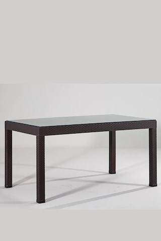 Tr Rattan Large Camlı Kahve Masa Takımı Bahçe&balkon 1 Camlı Masa + 6 Sandalye Diğer