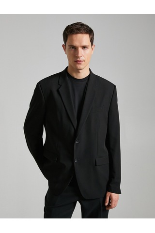 Koton Blazer Ceket Düğmeli Cepli Dikiş Detaylı Siyah 3sam50055hw 3SAM50055HW999 Siyah