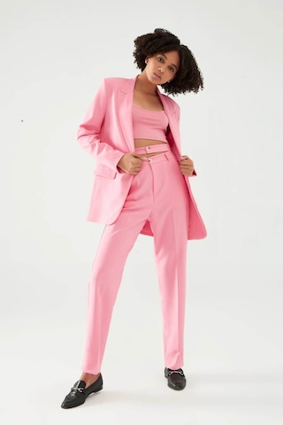 Quzu Oversize Pembe Kadın Blazer Ceket 50873