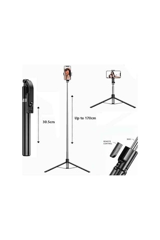 3in1 Bluetooth Kumandalı Ayaklı Selfie Çubuğu Tripod 170 Cm