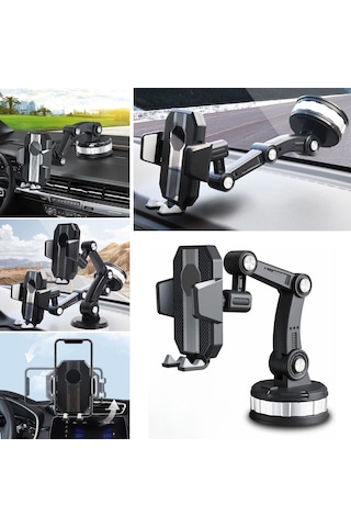 Dumles Jel Vantuzlu Cama Takılabilen Güçlü 360 Derece Dönebilen Ayarlanabilir Araç Içi Vantuzlu Telefon Tutucu
