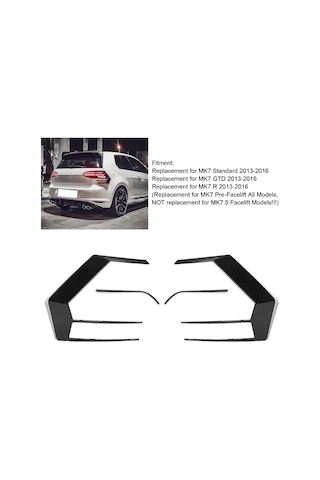 Vw Golf 7 Uyumlu Arka Stop Çerçevesi İthal Pianoblack