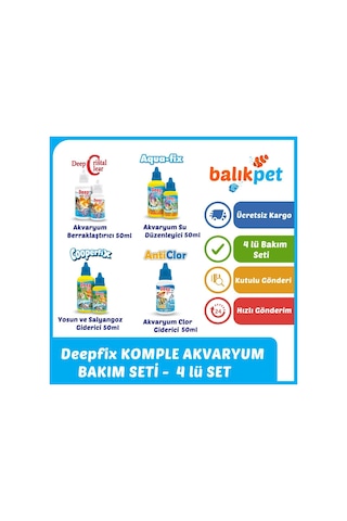 Akvaryum Bakımı Sağlık Seti 4 Lü- Akvaryum Su Düzenleyici Set Akvaryum Bakımı Sağlık Seti 4 Lü- Akvaryum Su Düzenleyici Set