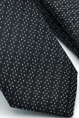 Gaffy Beyaz Noktalı Verev Çizgili Siyah Dokuma Kumaş Mendilli Slim Fit Beyaz - Siyah