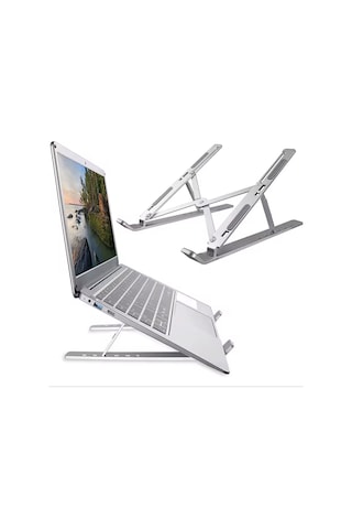 Apple Uyumlu MacBook Laptop Bilgisayar Standı Notebook Özel Yükseltici Stand Tablet Tutucu Ayarlı Metal Metal Stand-970