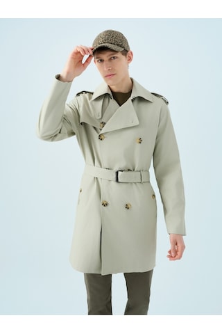 Regular Fit Erkek Trenchcoat Gri