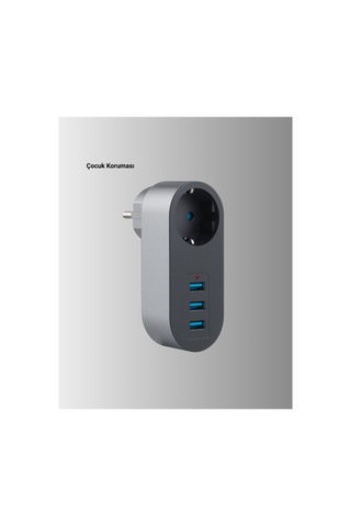 Termal Akım Korumalı 3 Usb'li Güvenli Priz Akıllı Akım Dengeleme Belirtilmemiş 1 - 10 M