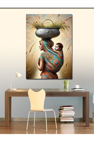 Kanvas Tablo Anne Ve Bebek Motifi 70cmx100cm