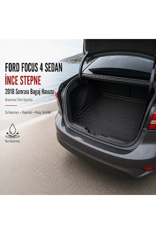 Ford Focus 4 Sedan 2018 Sonrası İnce Stepneli Bagaj Havuzu