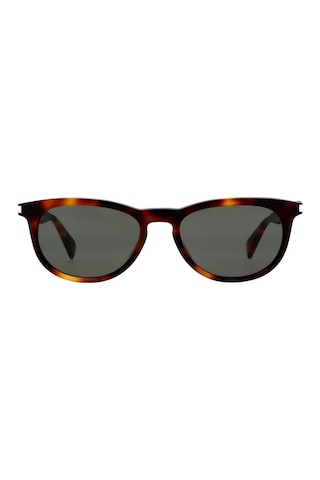 Saint Laurent Sl 797 003 53 Unisex Oval Kırçıllı Kahverngi Kemik Güneş Gözlüğü Kahverengi