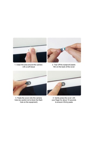 Maiyame Webcam Gizlilik Kapağı: Kayar Mekanizmalı, Siyah Plastik, 18x9mm, 0.1g - 1/3/6 Adet Seçenekli