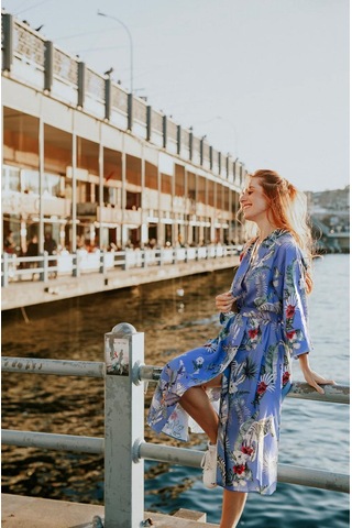 Elli2 Atlantis Zebra Kimono Mavi