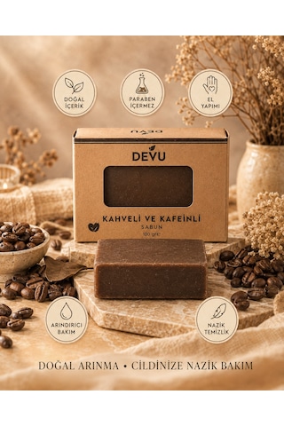 El Yapımı Doğal Sabun Kahve Özlü Doğal Kahveli Sabun