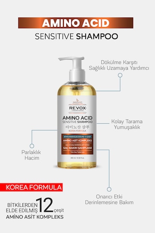 Amino Asit Sensitive Şampuan Dökülme Karşıtı Hızlı Uzama Etkili Dolgunlaştırıcı Nemlendirici Dökülen