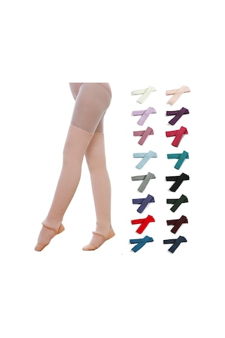 Moveevo Soğuk Günler İçin 75cm Uzunlukta Akrilik Taban Açık Bilek Açık Yoga-ballett Çorapları Mor Açık Mor