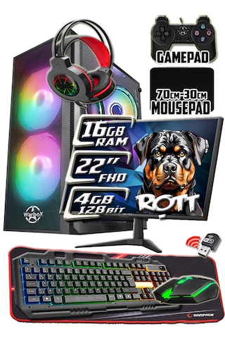 Warbox Rott X5650 16 GB 256 GB SSD R7240 4GB 22" W11P Masaüstü Oyuncu Bilgisayarı