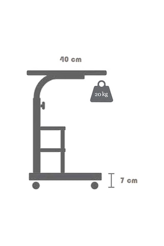 Yükseklik Ayarlı Ve Çift Raflı Laptop Sehpası Ve Çalışma Masası 2 Çam