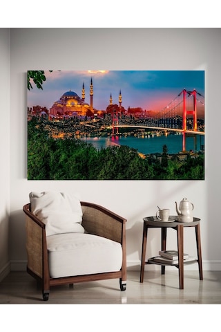 İstanbul Camii Manzara Ev Duvar Salon Güzellik Salonu Ofis Dükkan Dekarasyon Kanvas Tablo