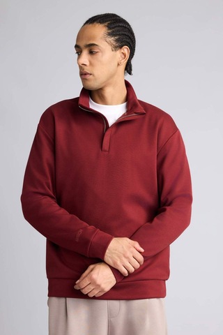 Defacto Standart Fıt Modal Sweatshirt G8148ax25wnbr169 Bordo-br169