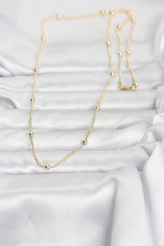 Cm 14k Gold Renk Top Zincir 60 Cm Kadın Kolye Çok Renkli