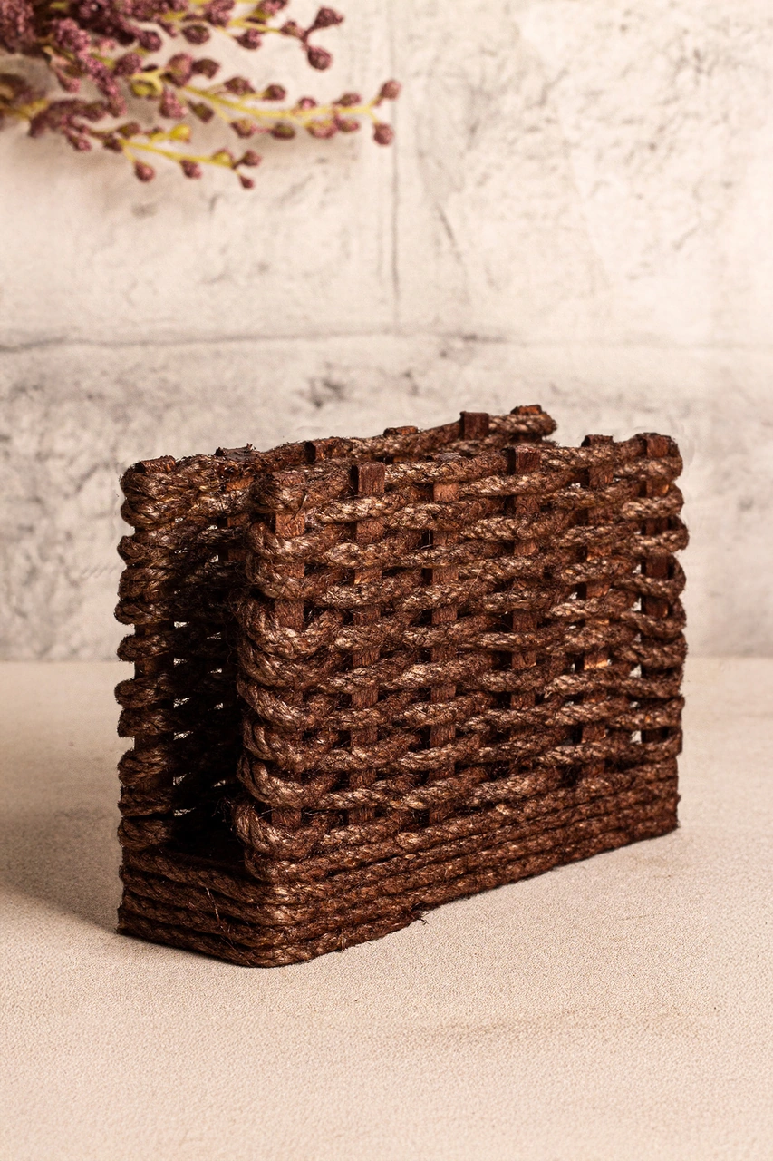 Snippy Haserya - Ahşap Peçetelik Masaüstü Peçete Organizeri Kahverengi