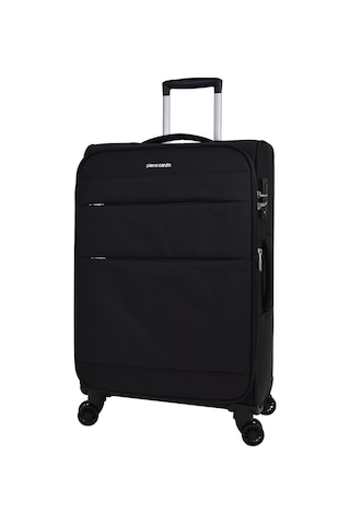 Pierre Cardin Ultra Light Hafif Lüx Kumaş 2'li Valiz Seti Orta Boy - Kabin Boy Siyah Pc4200 Siyah